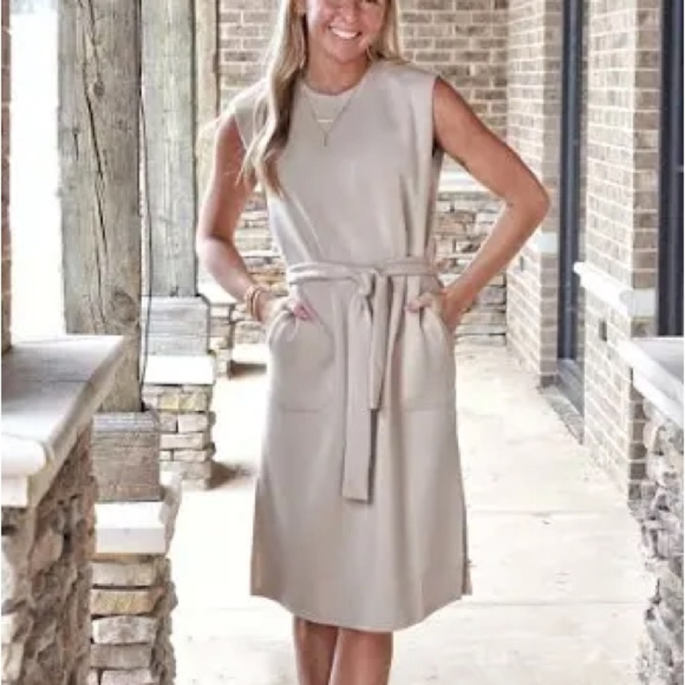 SPANX Sleeveless Tan Midi Dress